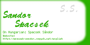 sandor spacsek business card